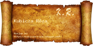 Kubicza Róza névjegykártya